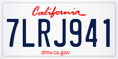 CA license plate 7LRJ941