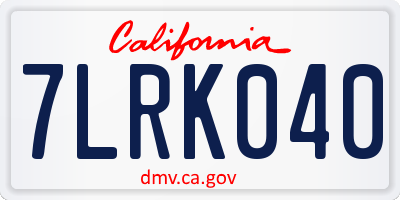 CA license plate 7LRK040