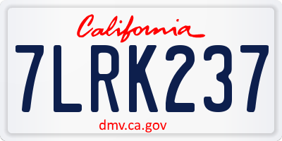 CA license plate 7LRK237