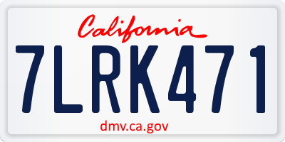 CA license plate 7LRK471