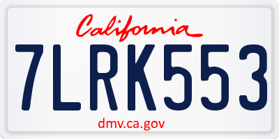 CA license plate 7LRK553
