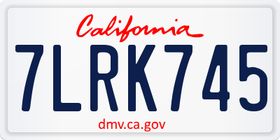 CA license plate 7LRK745