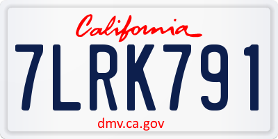CA license plate 7LRK791