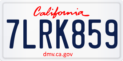 CA license plate 7LRK859