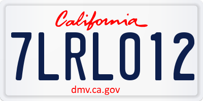 CA license plate 7LRL012
