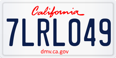 CA license plate 7LRL049