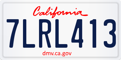 CA license plate 7LRL413