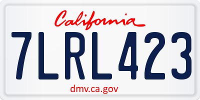 CA license plate 7LRL423