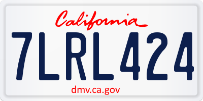 CA license plate 7LRL424