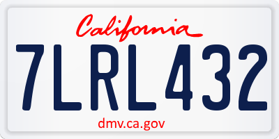 CA license plate 7LRL432