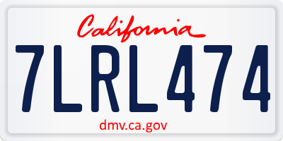 CA license plate 7LRL474