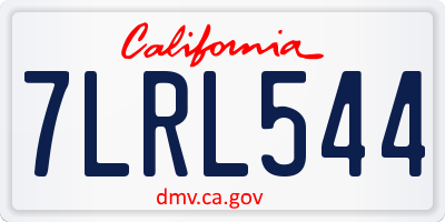 CA license plate 7LRL544