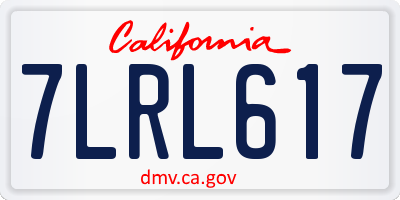CA license plate 7LRL617