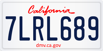 CA license plate 7LRL689