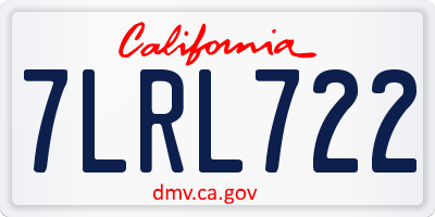 CA license plate 7LRL722