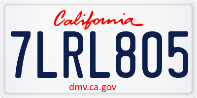 CA license plate 7LRL805