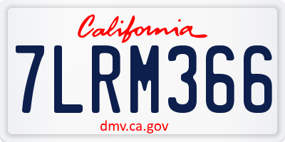CA license plate 7LRM366