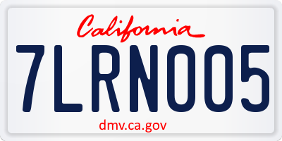 CA license plate 7LRN005