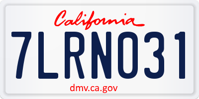 CA license plate 7LRN031