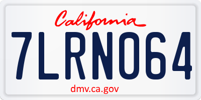 CA license plate 7LRN064