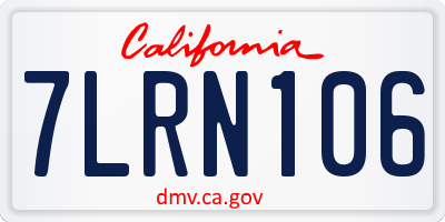 CA license plate 7LRN106