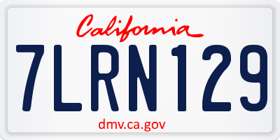 CA license plate 7LRN129