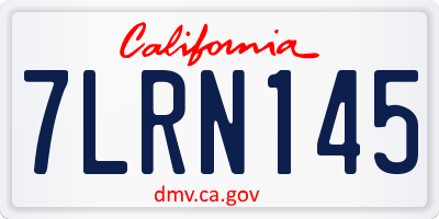 CA license plate 7LRN145