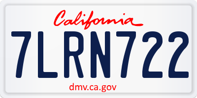 CA license plate 7LRN722