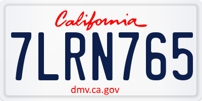 CA license plate 7LRN765