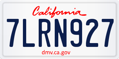CA license plate 7LRN927