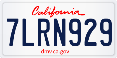 CA license plate 7LRN929
