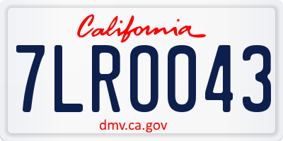 CA license plate 7LRO043