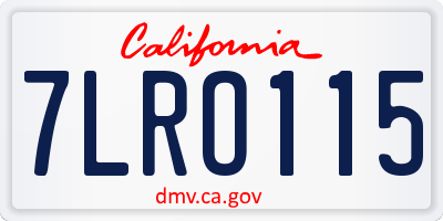 CA license plate 7LRO115