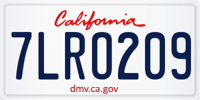 CA license plate 7LRO209