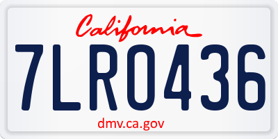 CA license plate 7LRO436