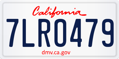 CA license plate 7LRO479