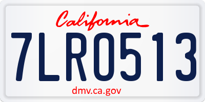 CA license plate 7LRO513