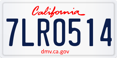 CA license plate 7LRO514