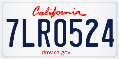 CA license plate 7LRO524