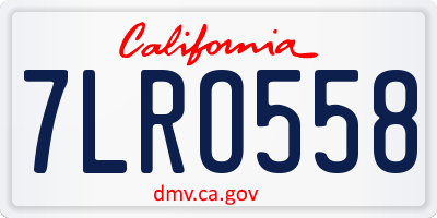 CA license plate 7LRO558