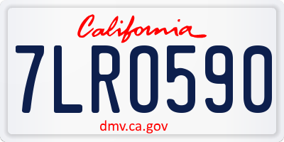 CA license plate 7LRO590