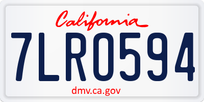 CA license plate 7LRO594