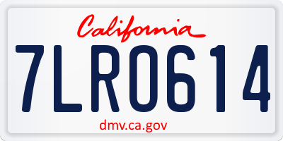 CA license plate 7LRO614