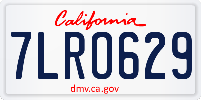 CA license plate 7LRO629