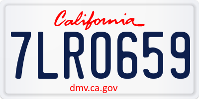 CA license plate 7LRO659