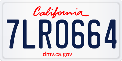 CA license plate 7LRO664