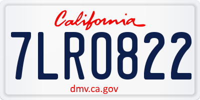 CA license plate 7LRO822