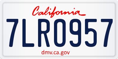 CA license plate 7LRO957
