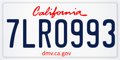 CA license plate 7LRO993