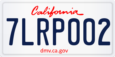 CA license plate 7LRP002